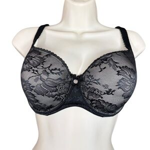 Victoria’s Secret Black Lace Underwire Lined Demi Bra Women's Size 38D